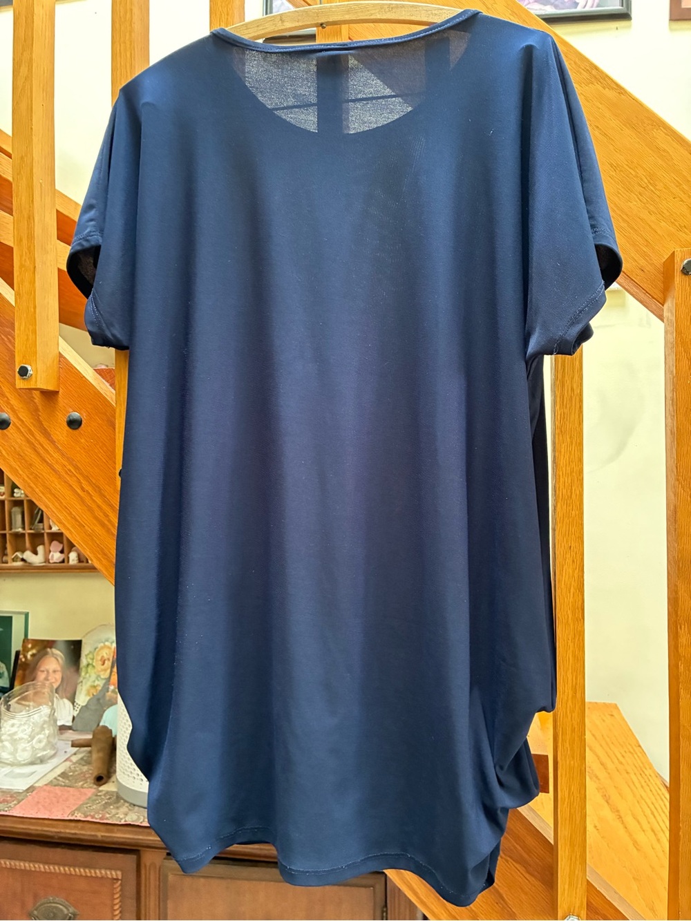 Peekaboom Casual Navy Blue Short-Sleeve Women's Top size 2X - Picture 4 of 4